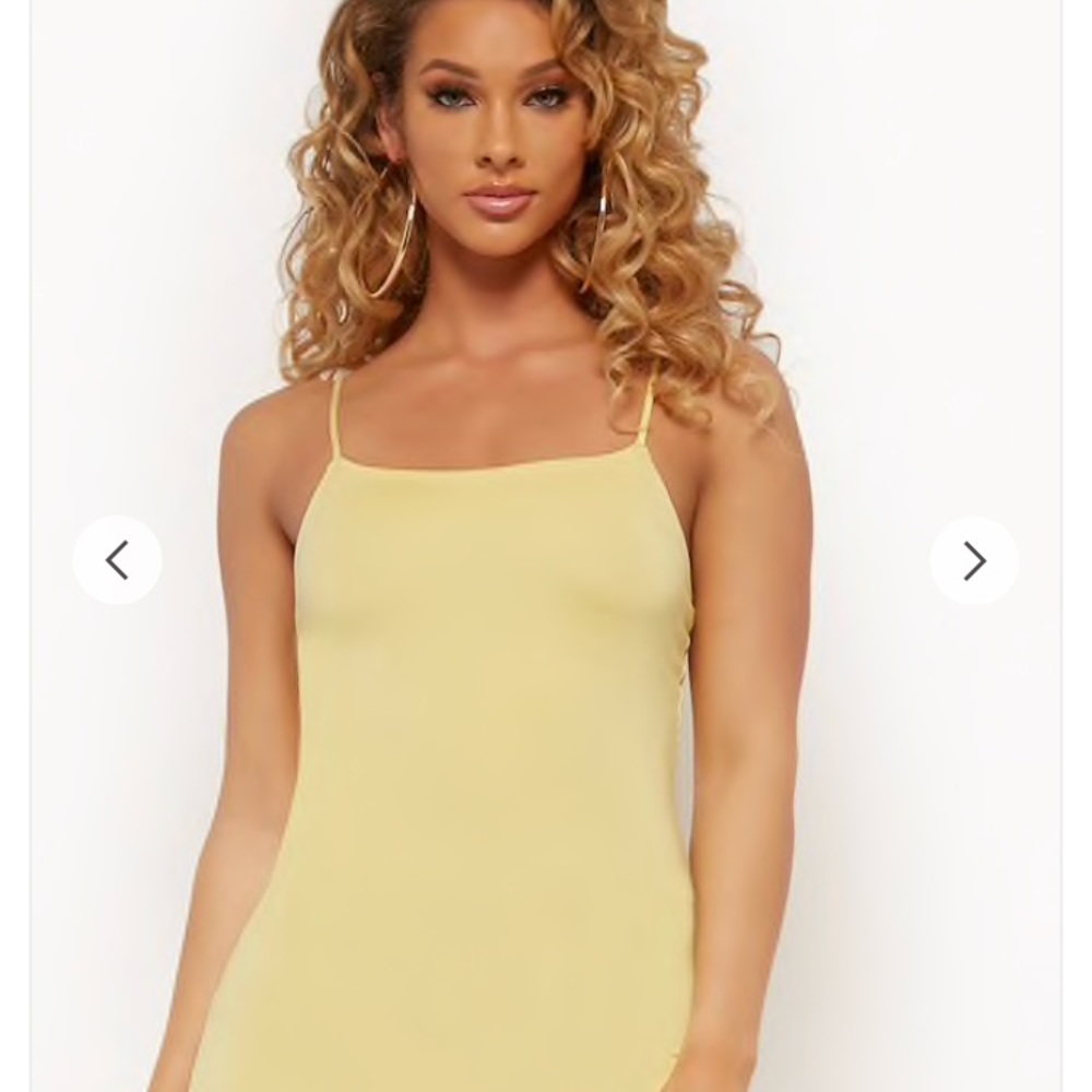 Yellow tie back dress